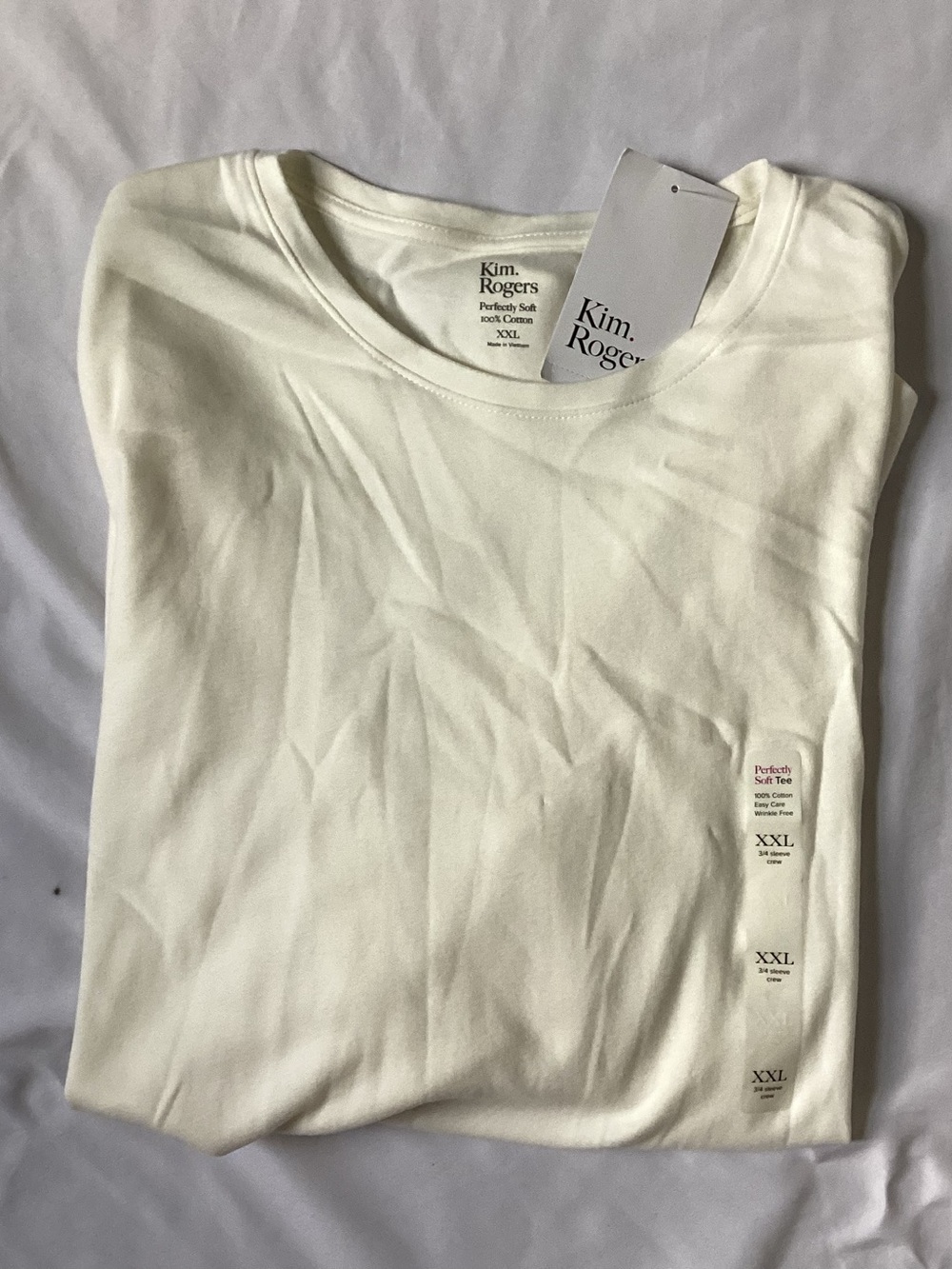 Kim Rogers Long Sleeve Ladies Cream Top Size XXL NWT